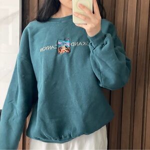 Grand Canyon Teal Embroidered Sweater